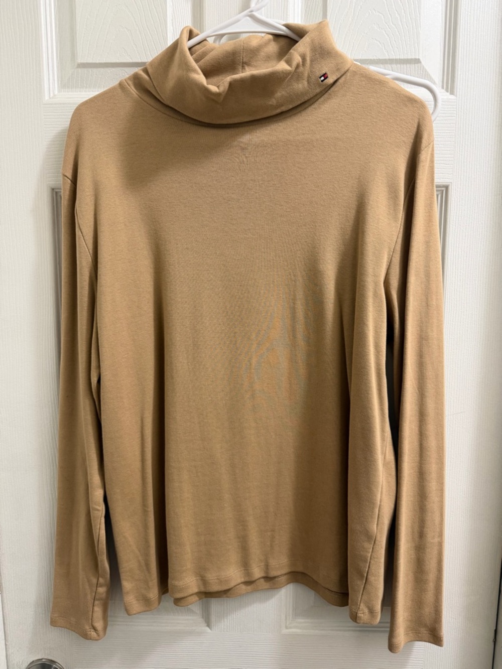 Tommy Hilfiger Tan Turtleneck Long Sleeve Top